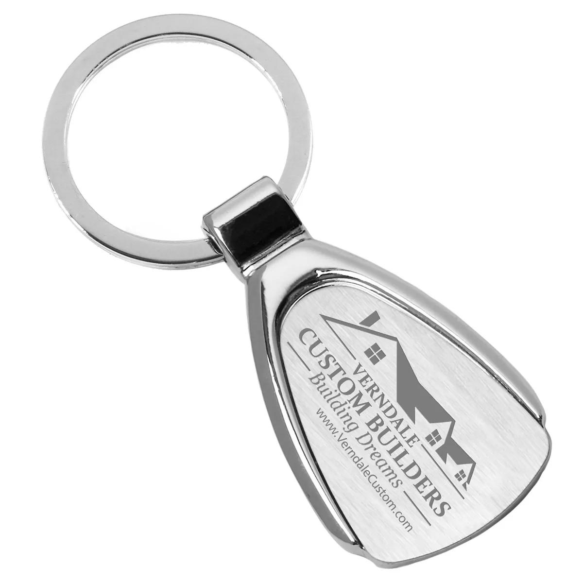 Custom Keychains Droplet Zinc Alloy Chrome - 1.8 x 1 in - product view 7