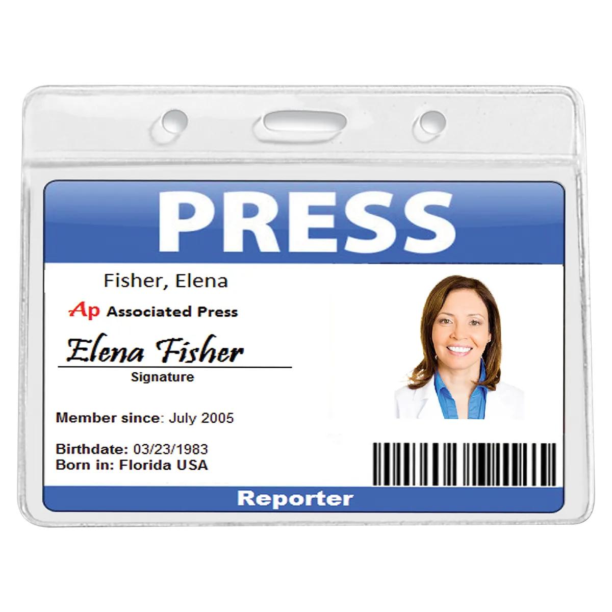 Badge Holder Clear Vinyl Dublin Style - 4.3 x 3.1 in