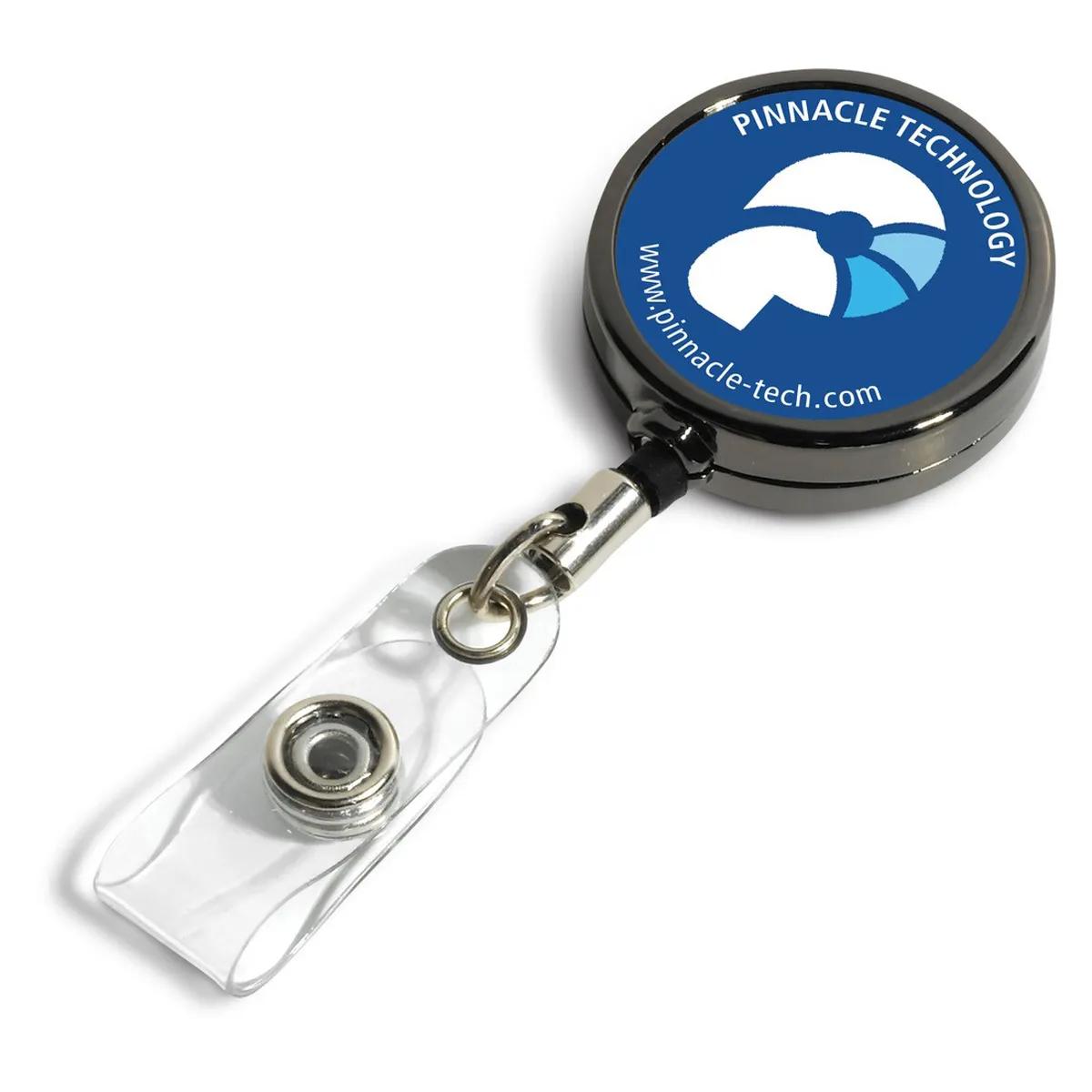 Badge Reel Gunmetal Metal Dublin Full Color - 1.25 in Round - product view 2