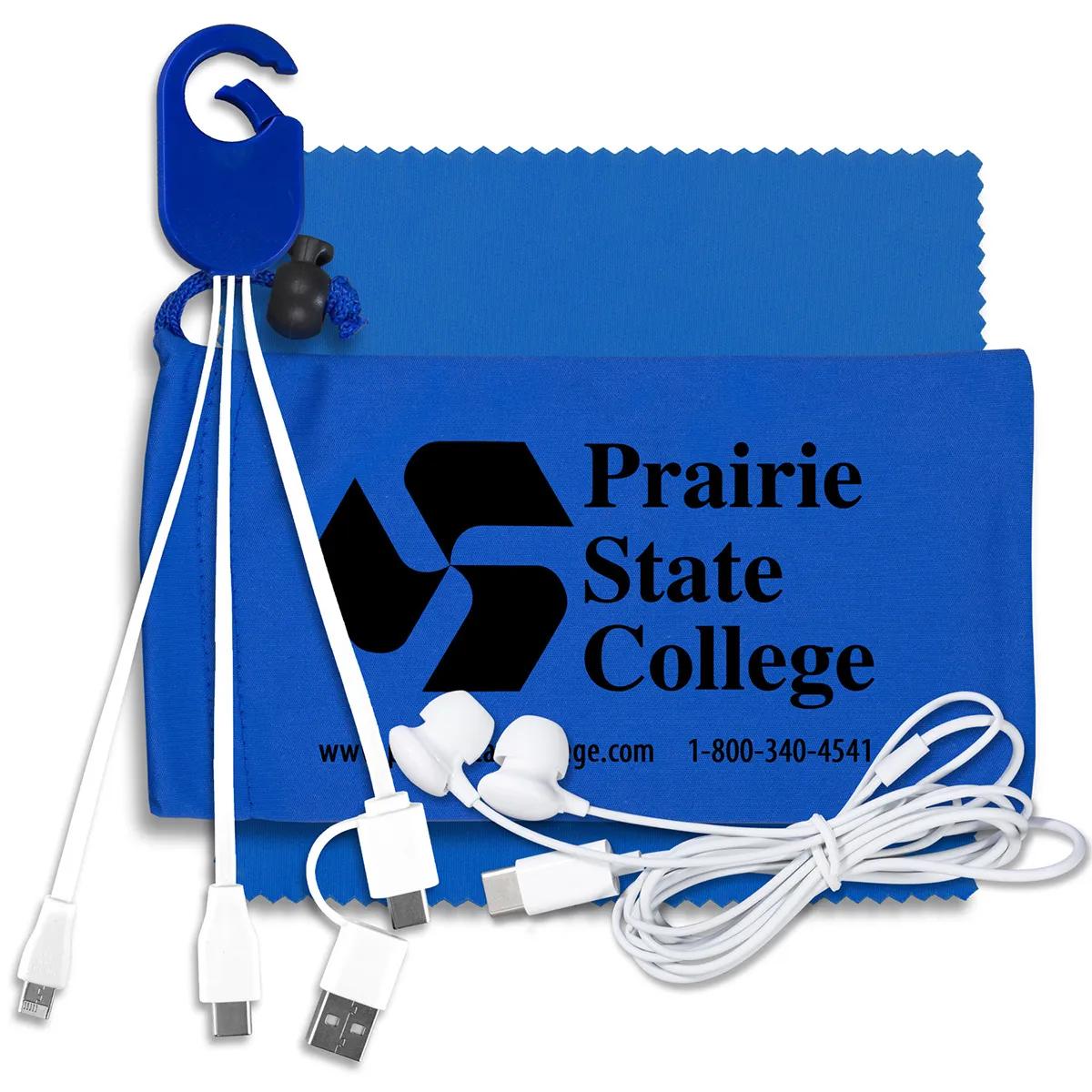 Mobile Tech Charging Kit Microfiber Cinch Pack - 5 x 4.25 in - product view 3