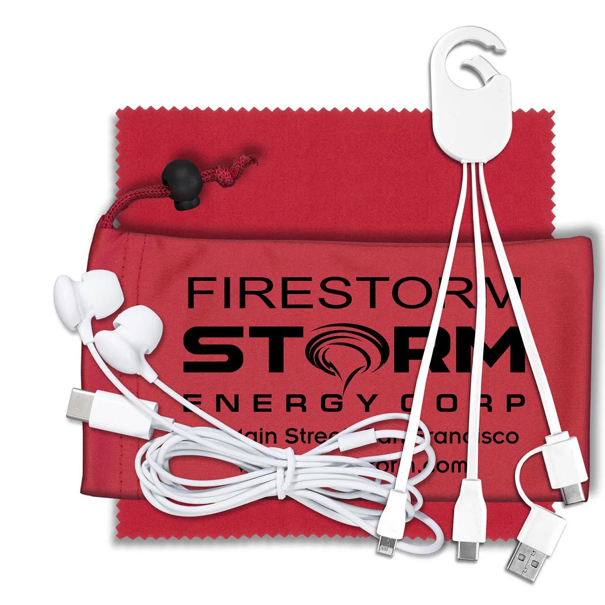 Mobile Tech Charging Kit Microfiber Cinch Pack - 5 x 4.25 in - product view 6
