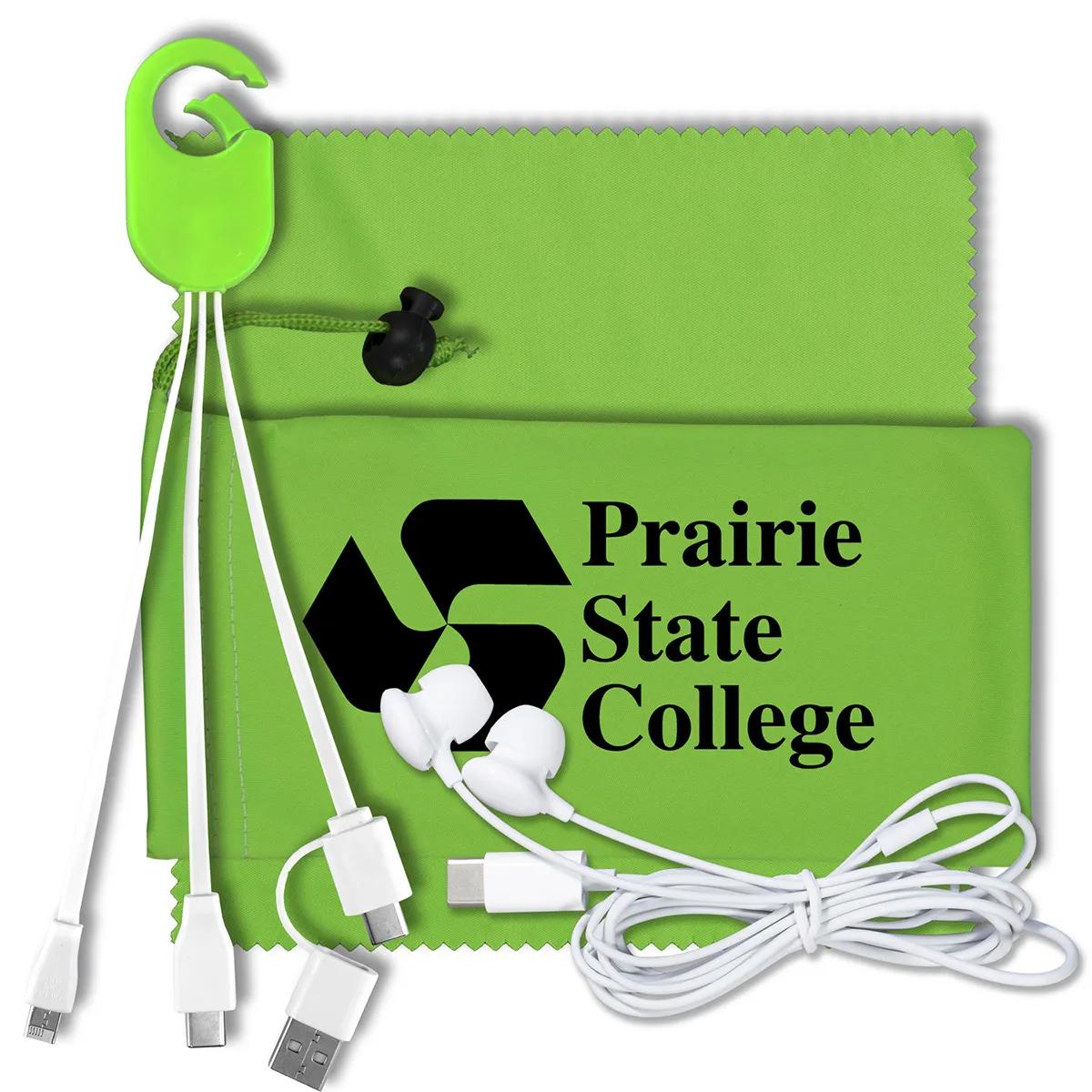 Mobile Tech Charging Kit Microfiber Cinch Pack - 5 x 4.25 in - product view 7