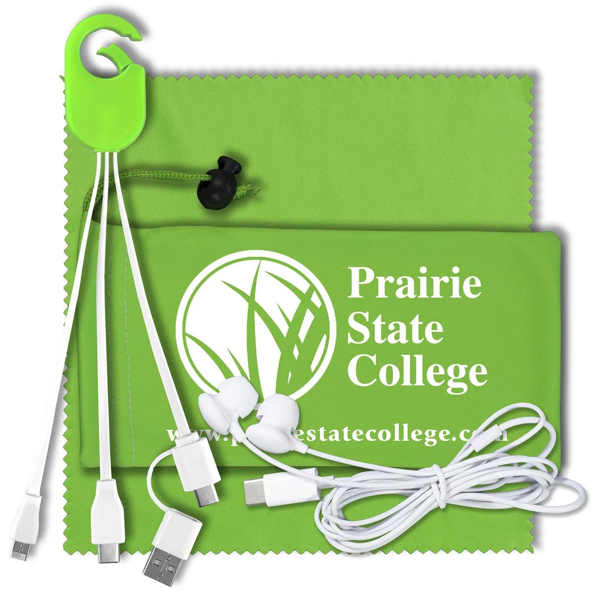 Mobile Tech Charging Kit Microfiber Cinch Pack - 5 x 4.25 in - product view 10