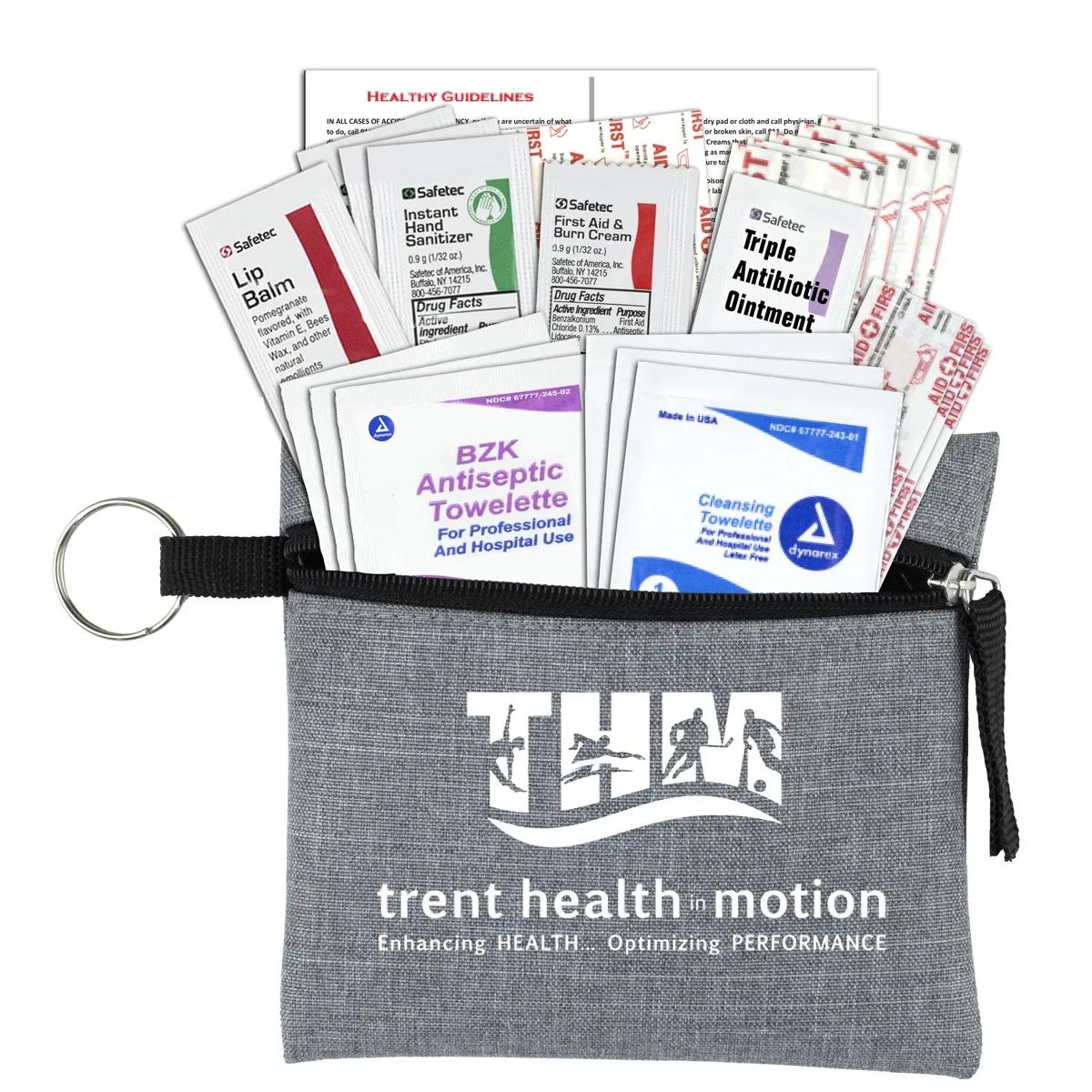 First Aid Kit Elara 22 Piece Heathered Pouch - 4.5 x 4.5 in - product view 3