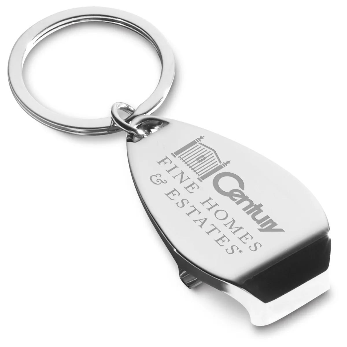 Custom Keychains Elite Bottle Opener Chrome - 2 x 1.1 in - product view 3