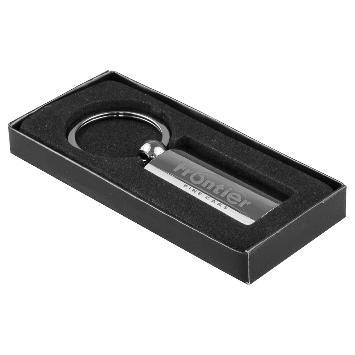 Custom Keychains Epoch Gunmetal Laser Engraved - 3.25 x 0.9 in - product view 2