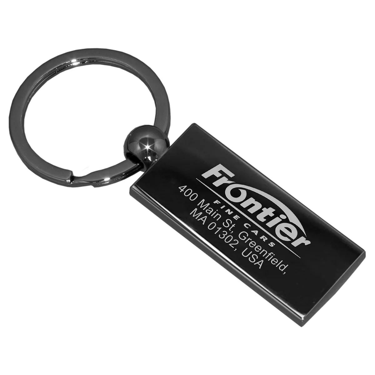 Custom Keychains Epoch Gunmetal Laser Engraved - 3.25 x 0.9 in - product view 3