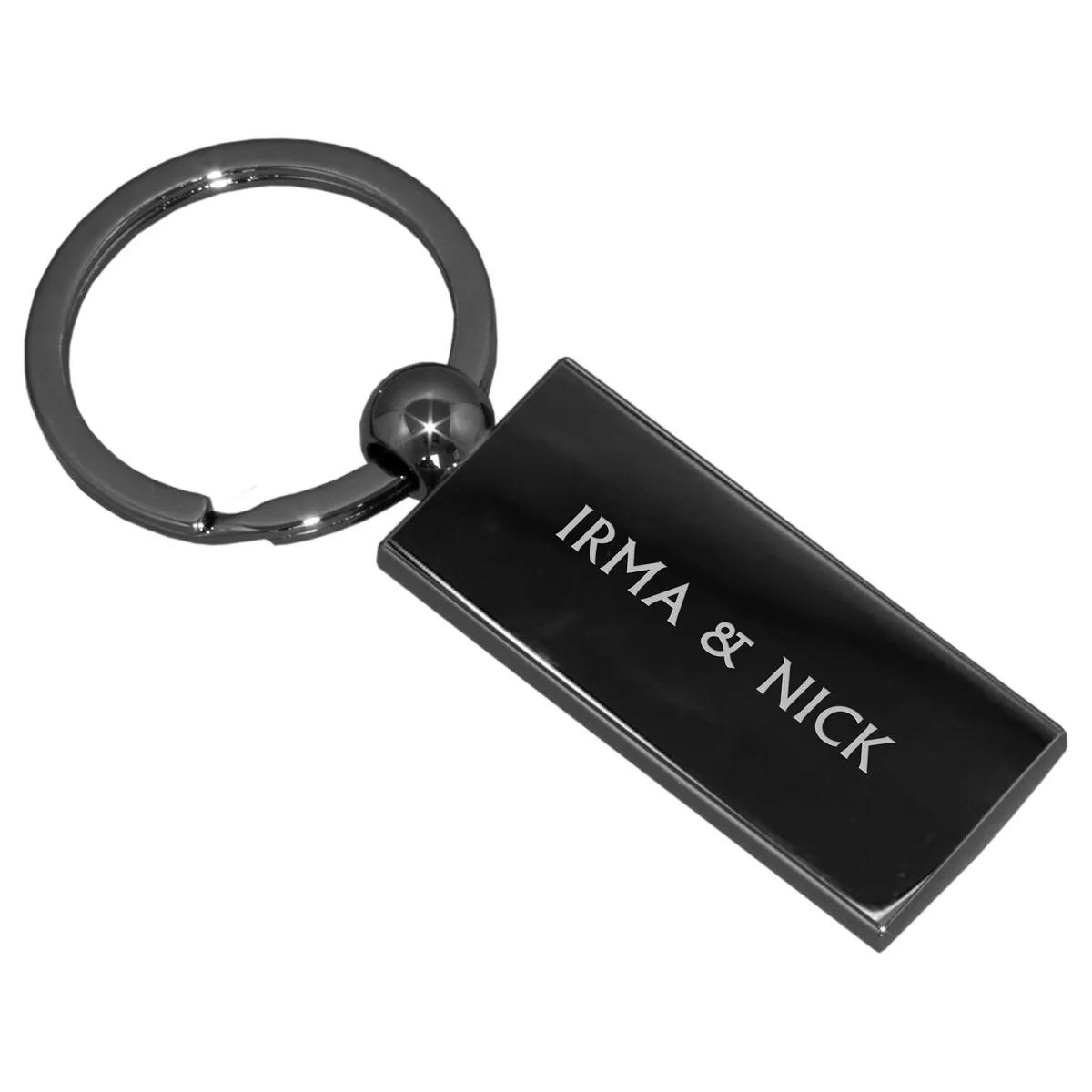 Custom Keychains Epoch Gunmetal Laser Engraved - 3.25 x 0.9 in - product view 4