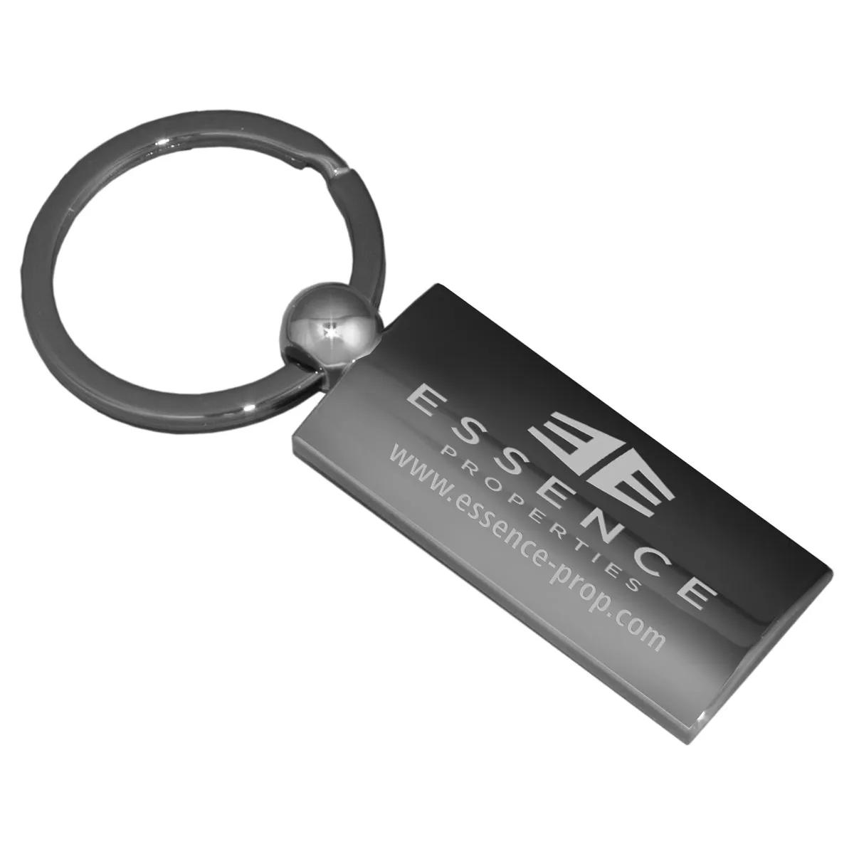 Custom Keychains Epoch Gunmetal Laser Engraved - 3.25 x 0.9 in - product view 5