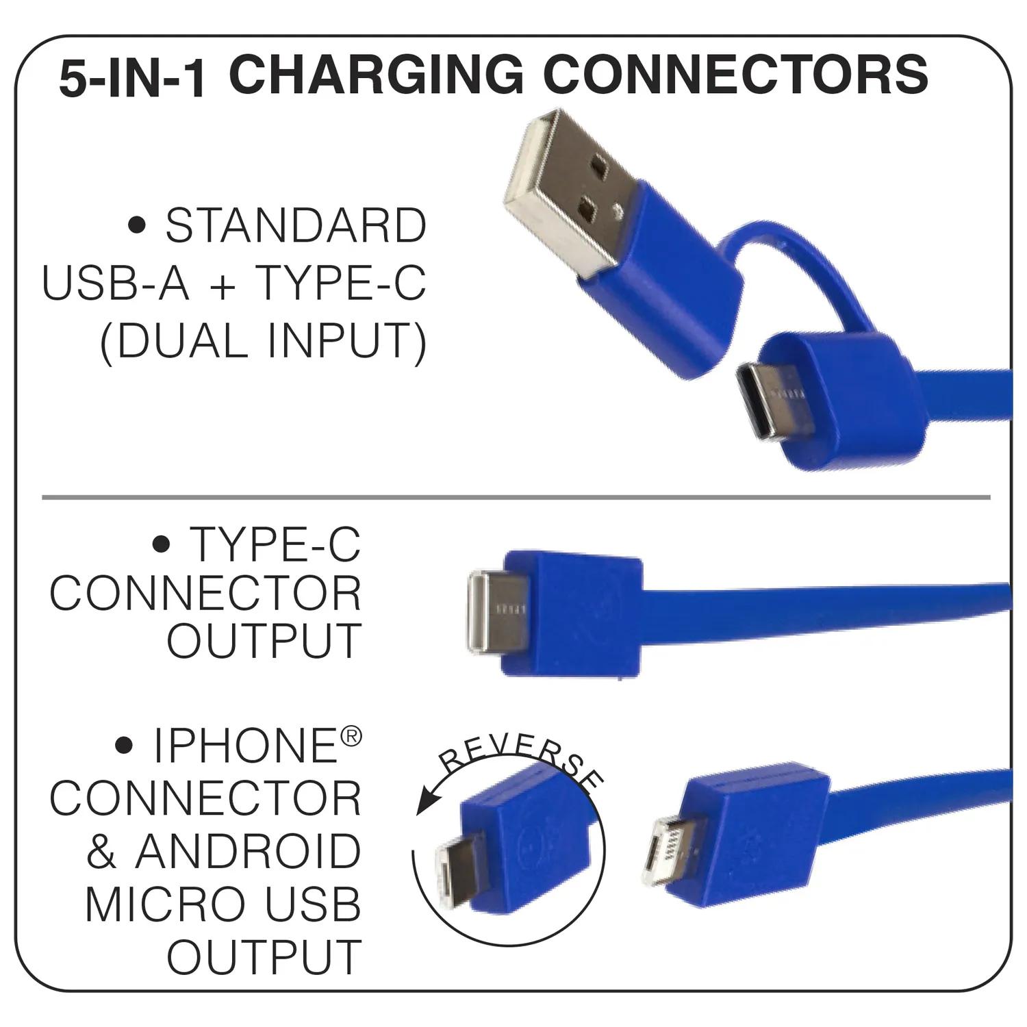 Phone Charging Cable 5-in-1 with Stand Acrylic - 9.4 x 0.8 in - product view 2