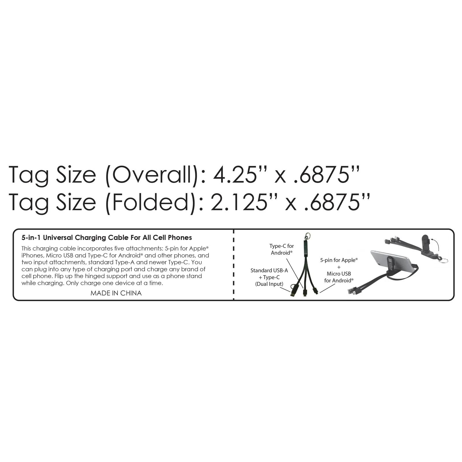 Phone Charging Cable 5-in-1 with Stand Acrylic - 9.4 x 0.8 in - product view 47