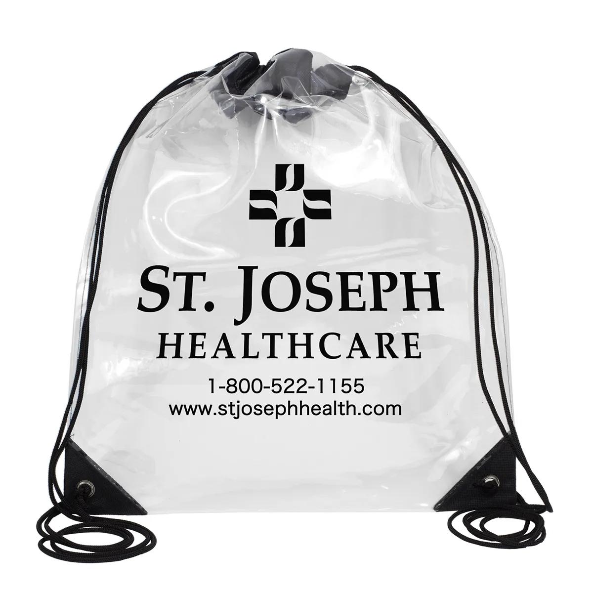 Clear Drawstring Backpack Stadium Compliant PVC - 13 x 16 in - product view 13