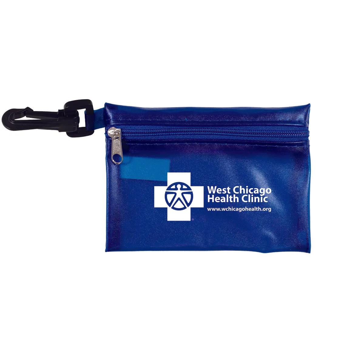 First Aid Protection Pack Vinyl Pouch with Hook - 4.9 x 3.5 in - product view 2