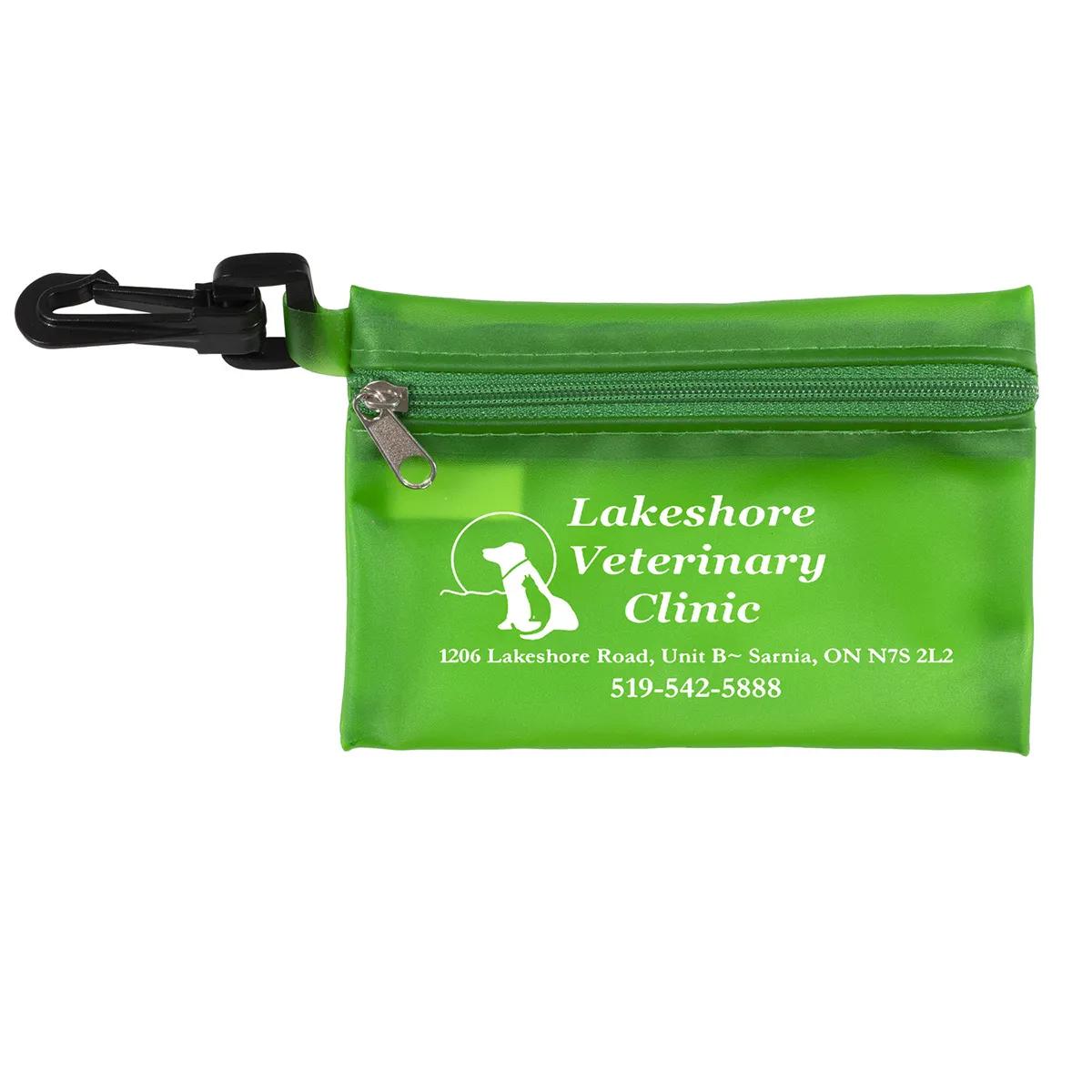 First Aid Protection Pack Vinyl Pouch with Hook - 4.9 x 3.5 in - product view 4