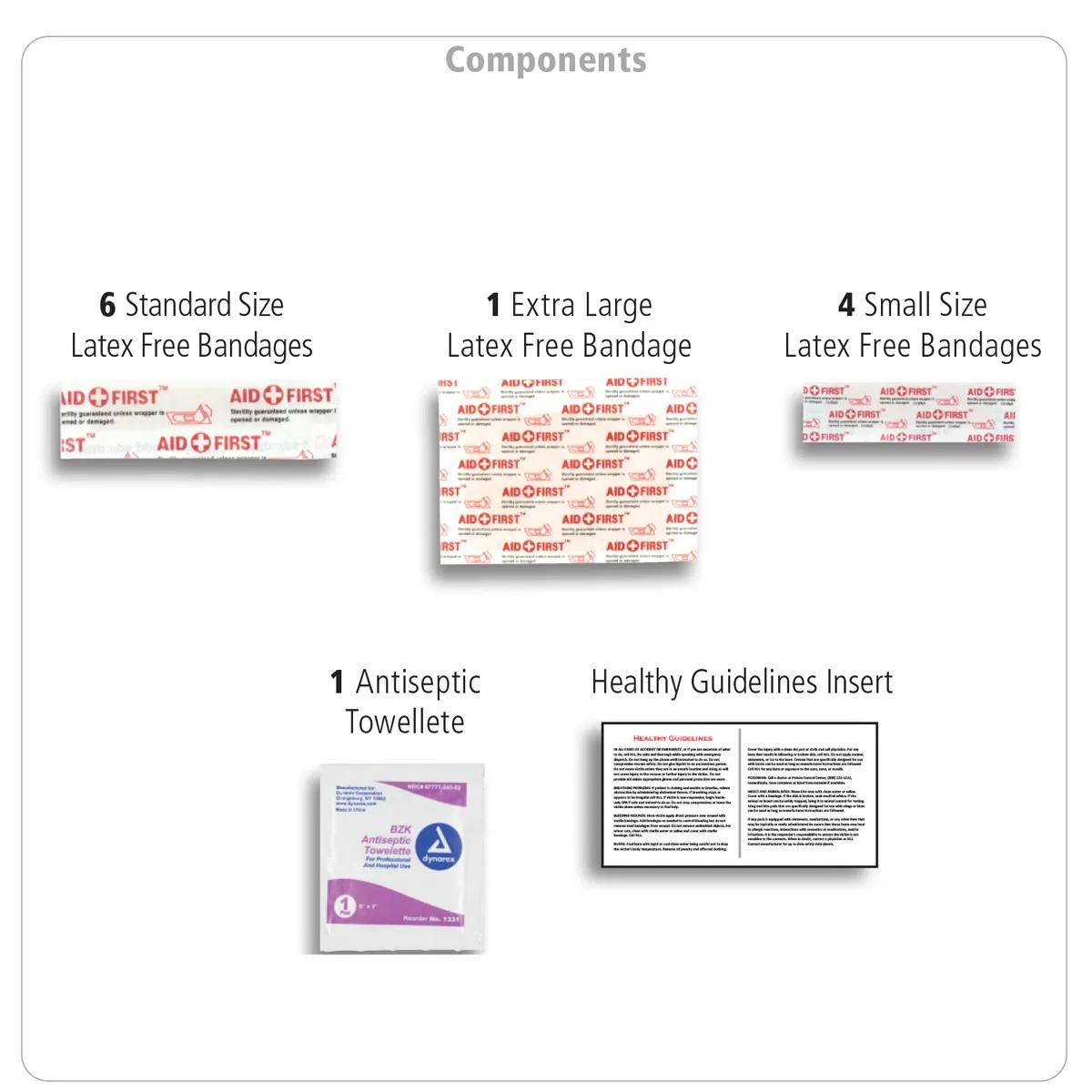 First Aid Kit Waterproof Container 13 Piece - 3.1 x 4.1 in - product view 2