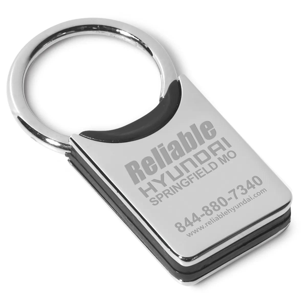 Custom Keychains Chrome Metal Laser Engraved - 1.3 x 2.6 in - product view 6