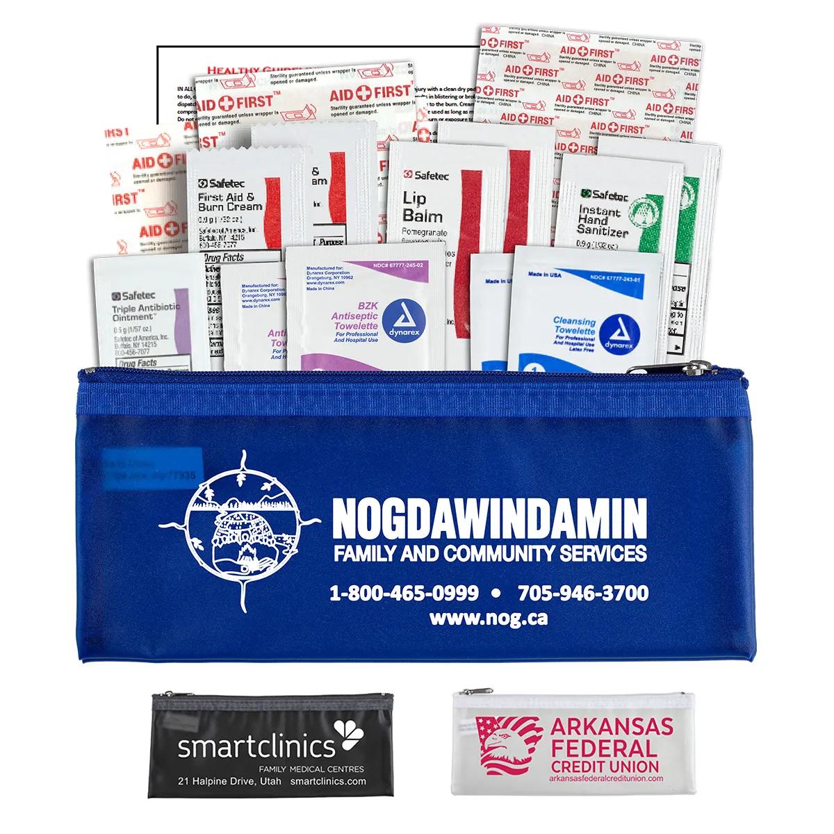 First Aid Kit 24 Piece Comprehensive Zipper Pouch - 8.3 x 3.4 in