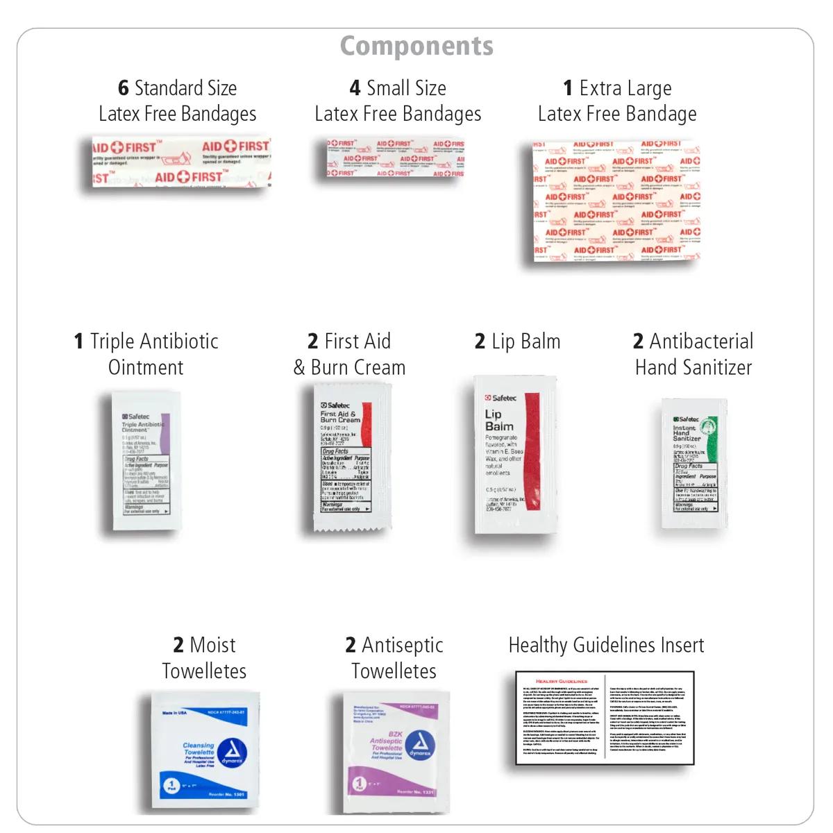 First Aid Kit 24 Piece Comprehensive Zipper Pouch - 8.3 x 3.4 in - product view 2