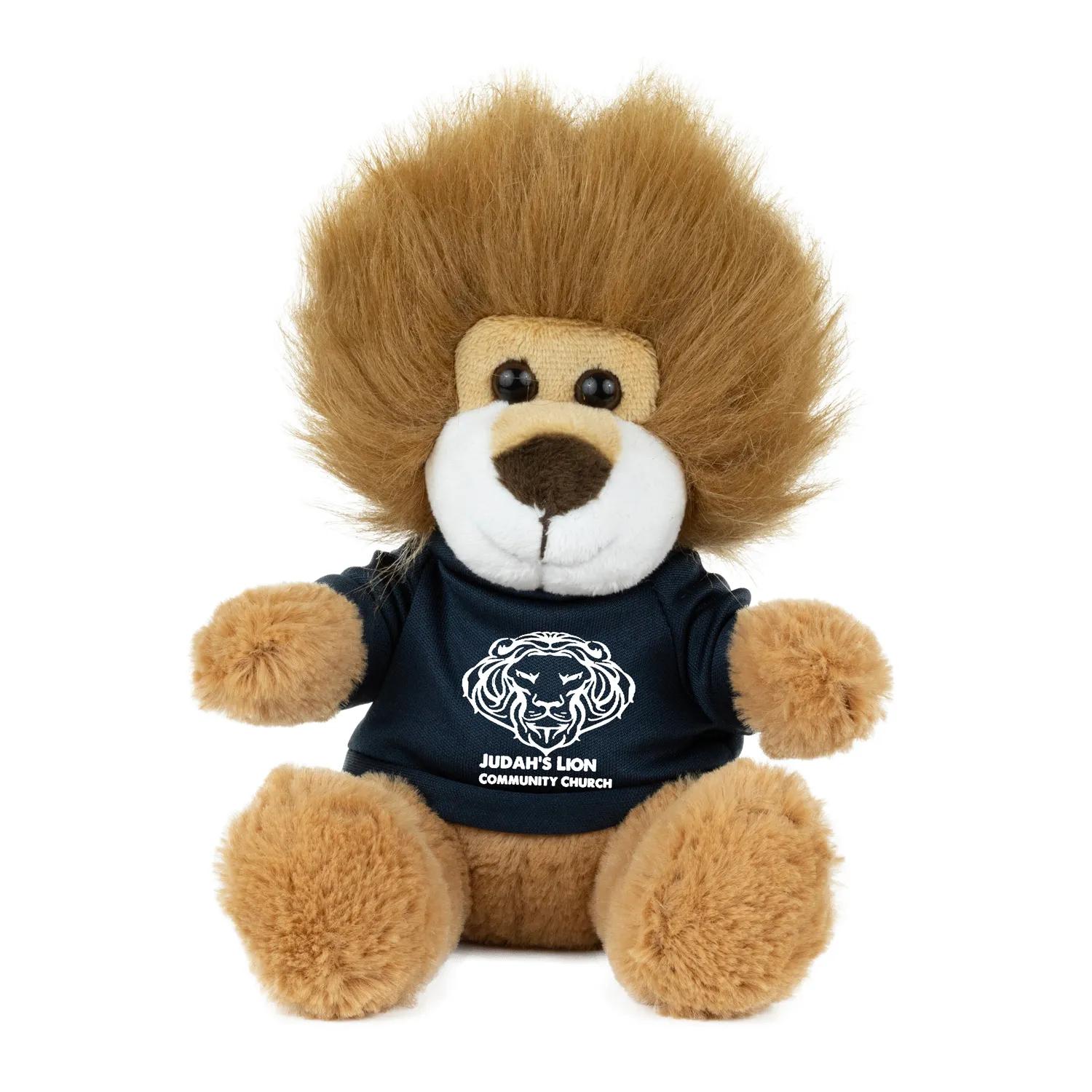 Plush Lion Teddy 6 Inch Polyester with Furry Tail - product view 4