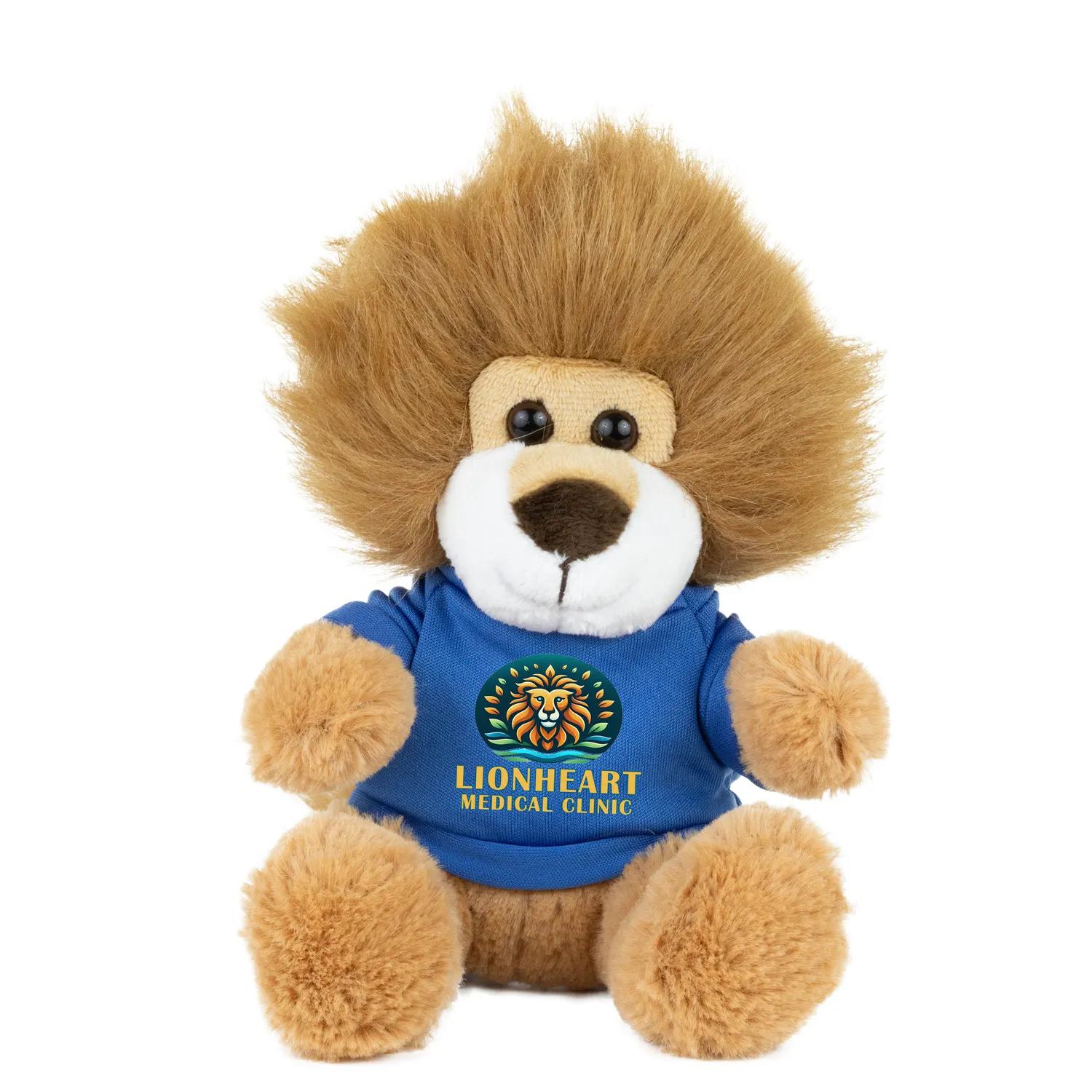Plush Lion Teddy 6 Inch Polyester with Furry Tail - product view 5