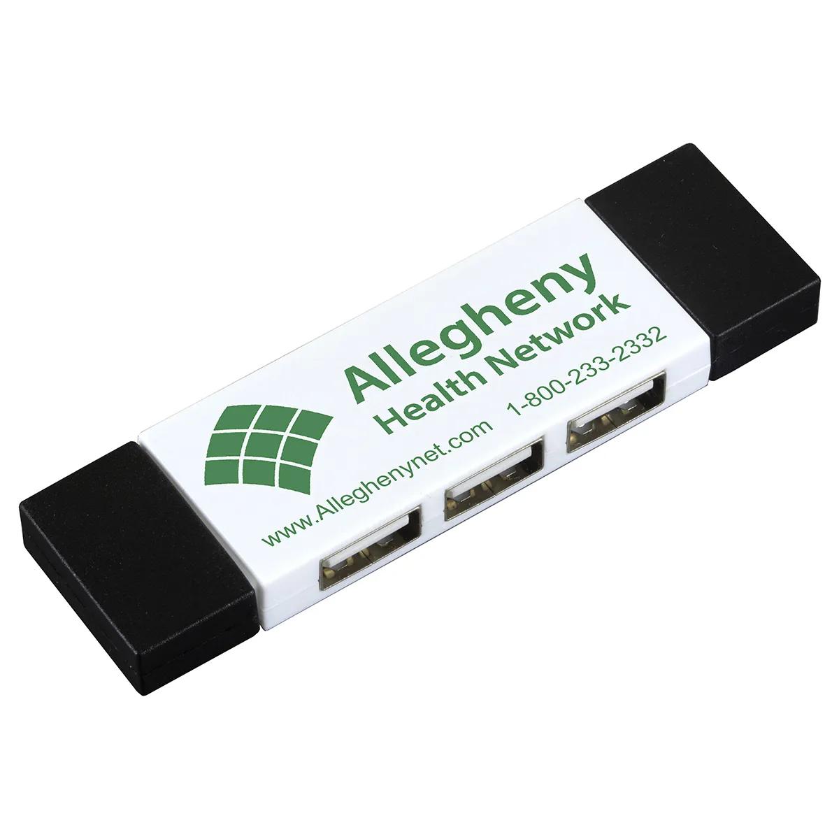 USB Hub 3 Port Mini with Type A Type C Adapter - 3.5 x 1 in - product view 2