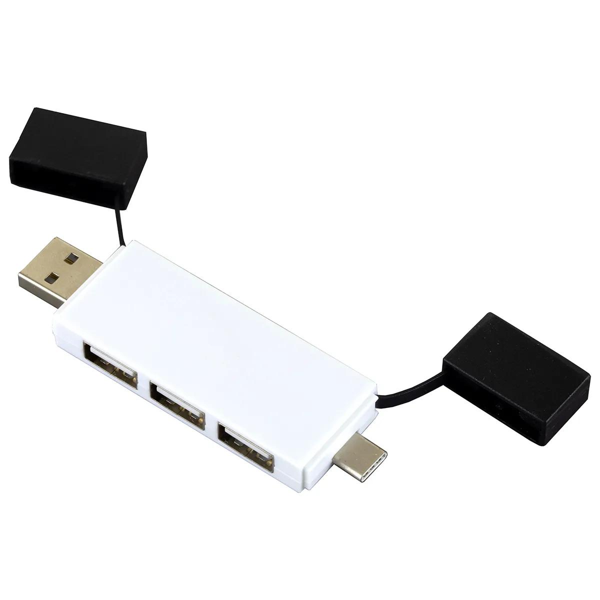 USB Hub 3 Port Mini with Type A Type C Adapter - 3.5 x 1 in - product view 15