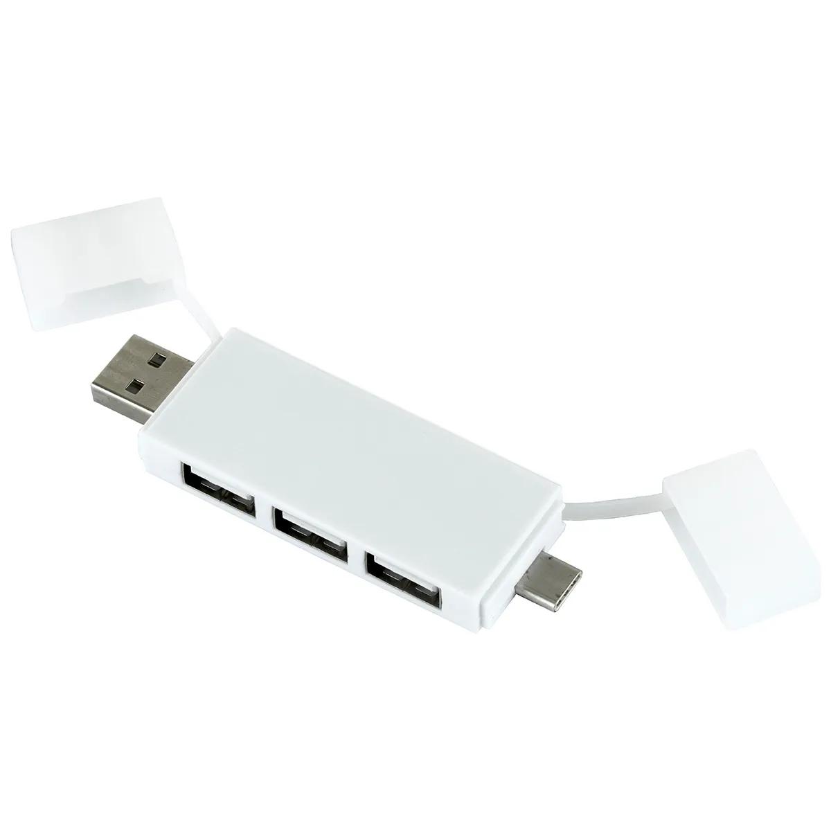 USB Hub 3 Port Mini with Type A Type C Adapter - 3.5 x 1 in - product view 16