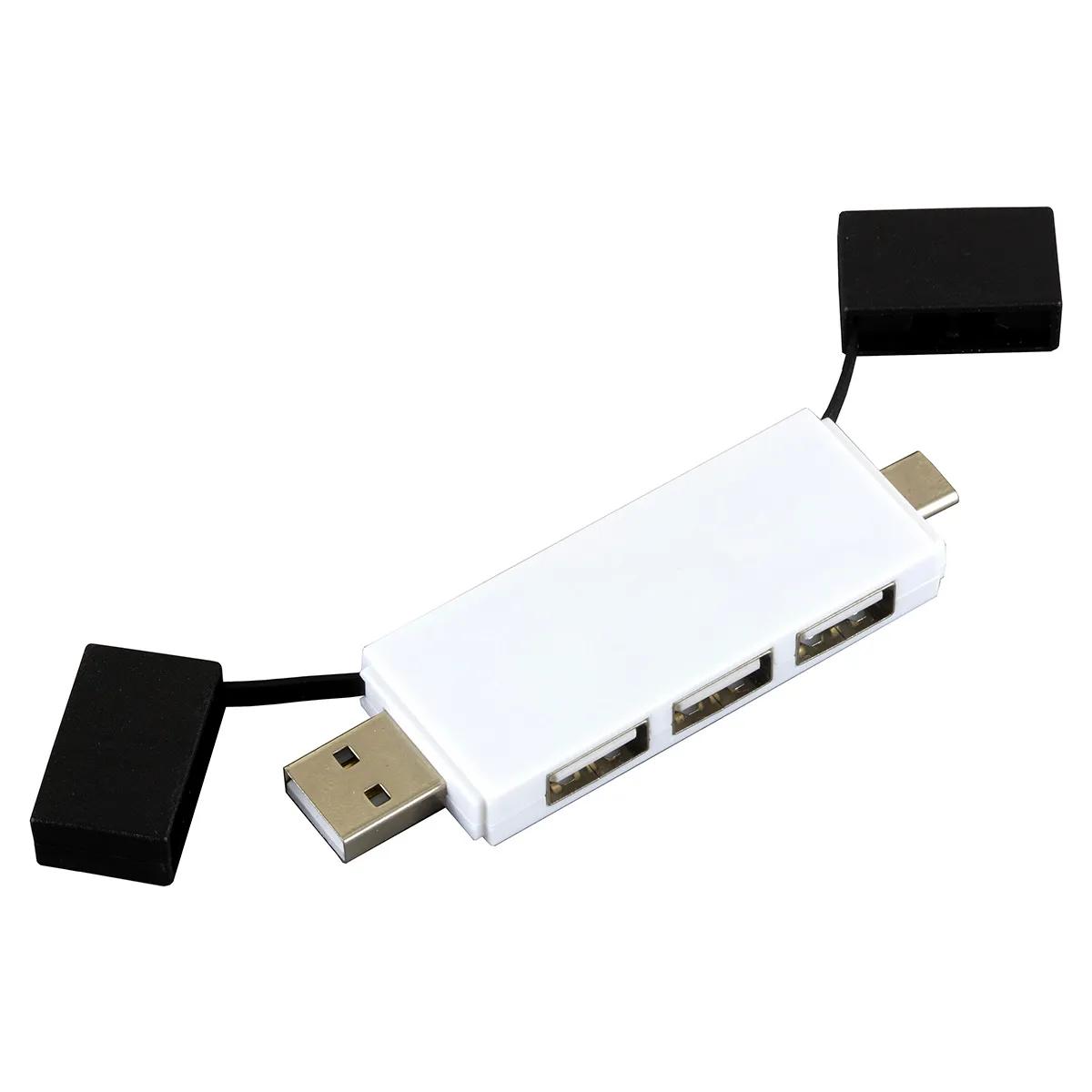 USB Hub 3 Port Mini with Type A Type C Adapter - 3.5 x 1 in - product view 19