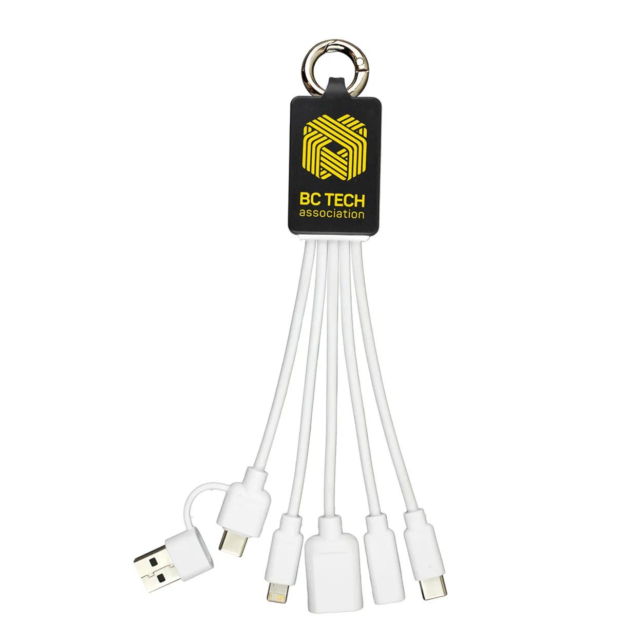 USB Charging Cable with 2-Port Hub Multi-Device - 7.5 in - product view 2