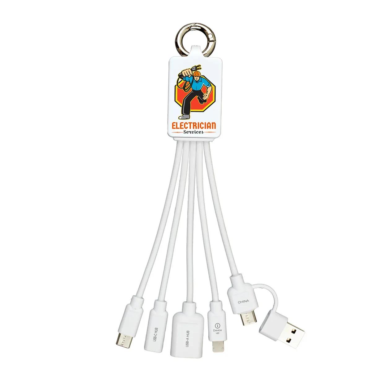 USB Charging Cable with 2-Port Hub Multi-Device - 7.5 in - product view 4