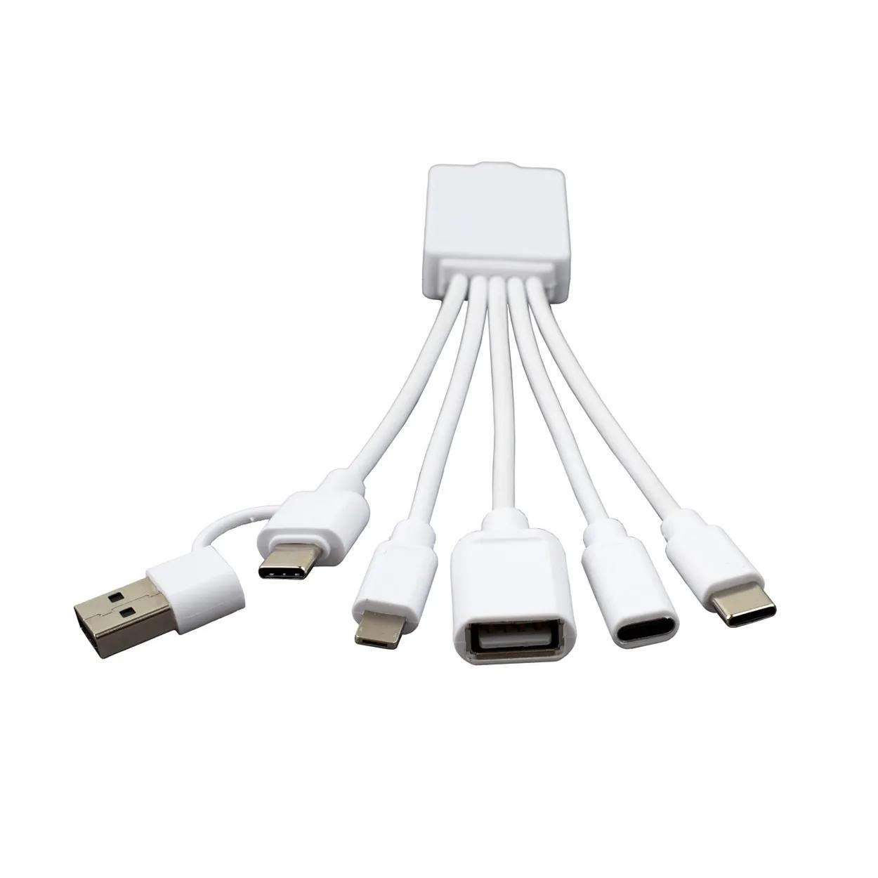 USB Charging Cable with 2-Port Hub Multi-Device - 7.5 in - product view 9