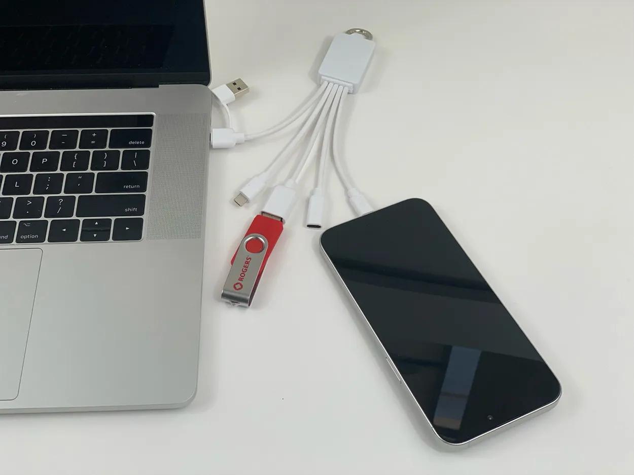 USB Charging Cable with 2-Port Hub Multi-Device - 7.5 in - product view 10