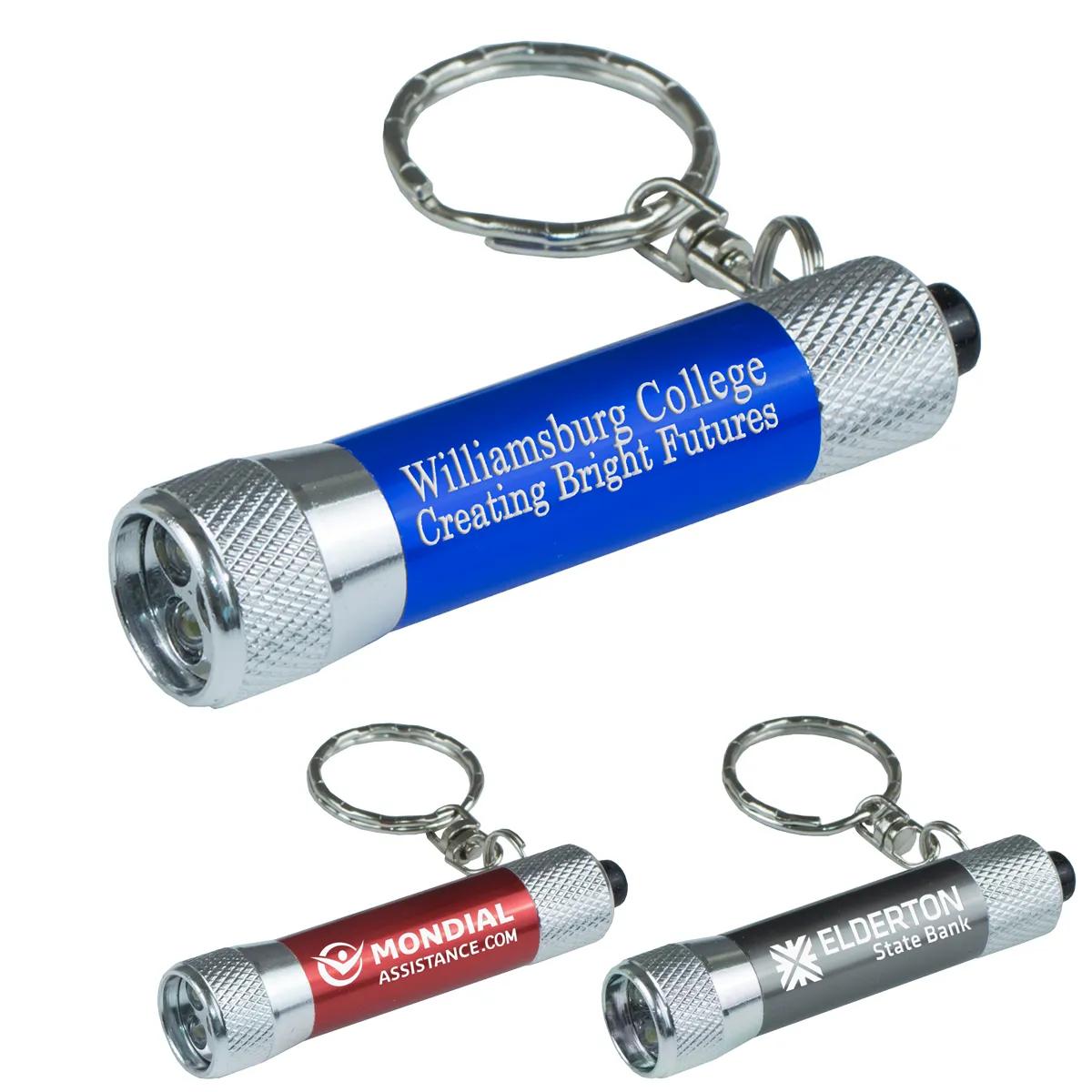 LED Keychain Flashlight Aluminum 3-Light - 2.3 x 0.75 in