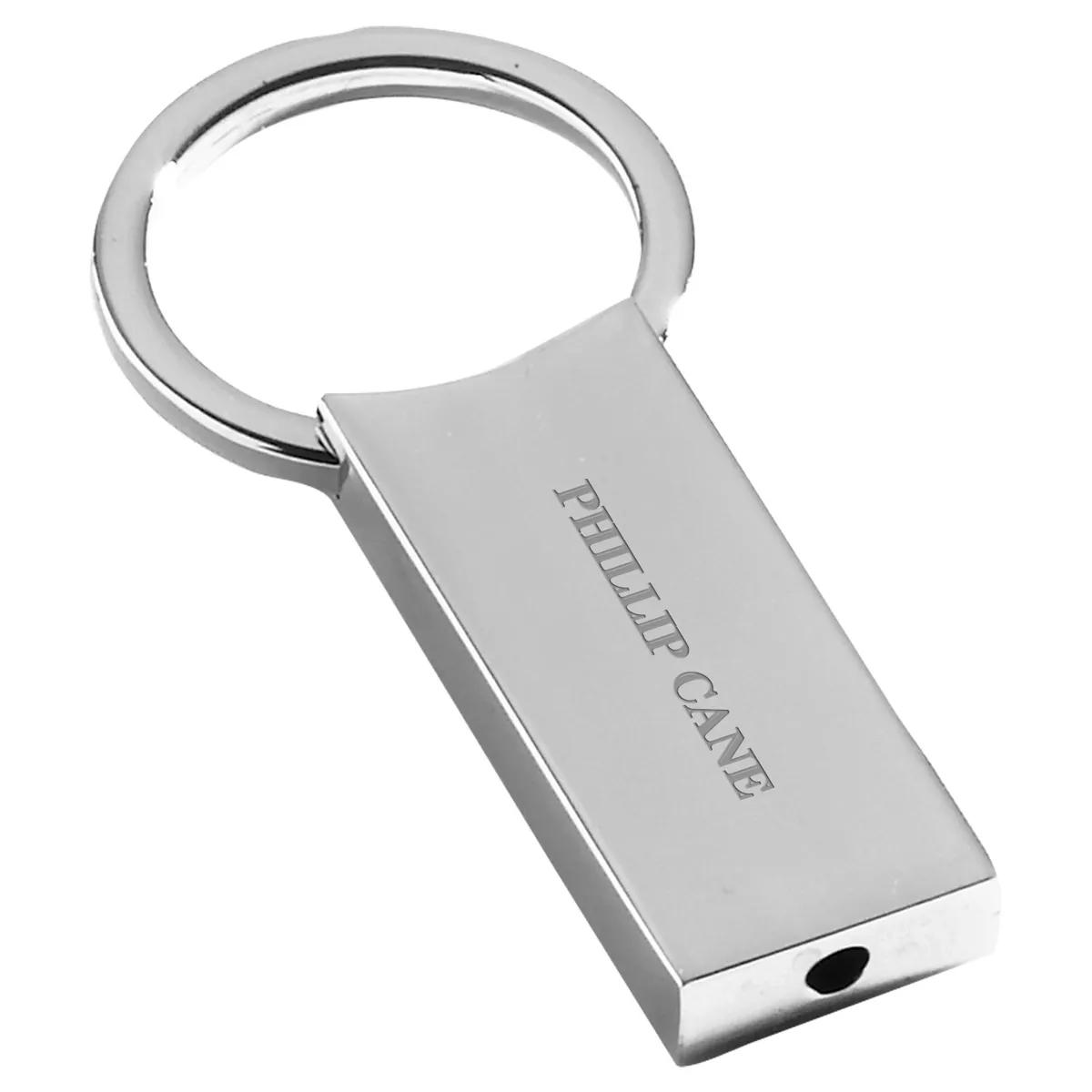 Metal Keychain Chrome Finish Zinc Alloy - 2.6 x 1.4 in - product view 3