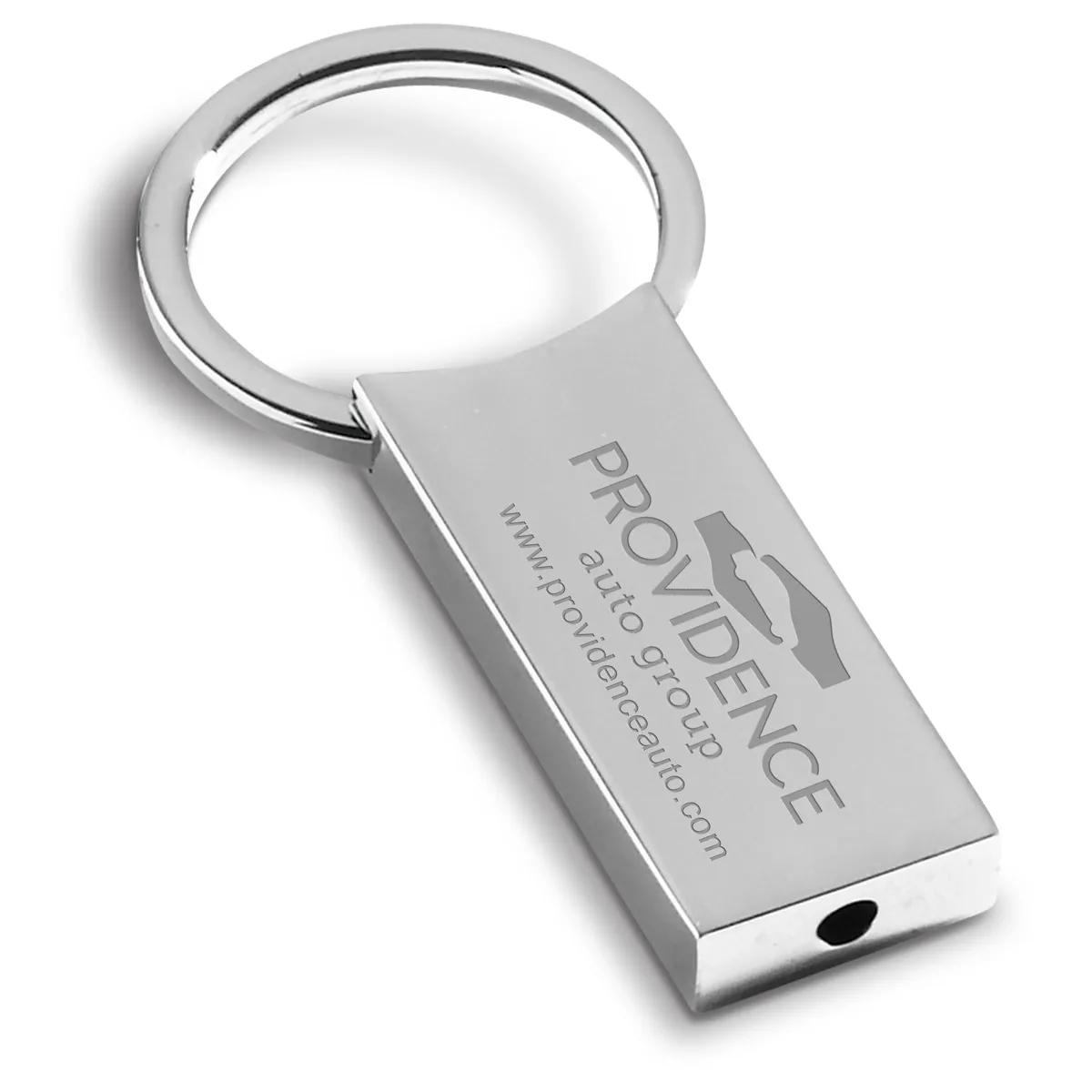 Metal Keychain Chrome Finish Zinc Alloy - 2.6 x 1.4 in - product view 5