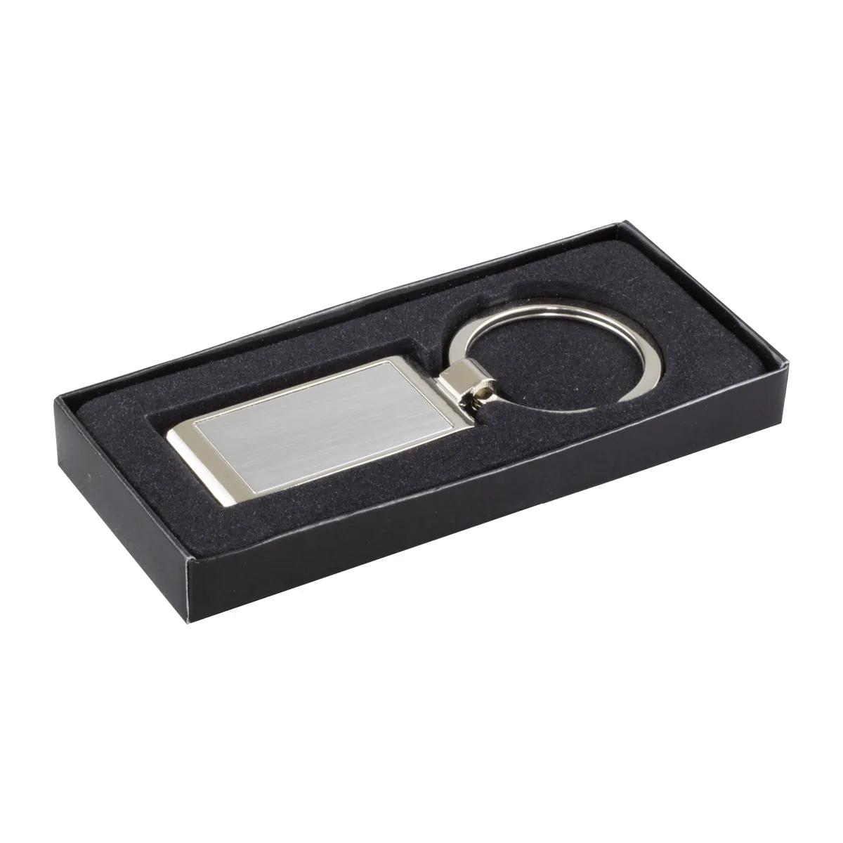 Metal Keychain Laser Engraved Zinc Alloy Matte - 3.25 x 0.9 in - product view 4