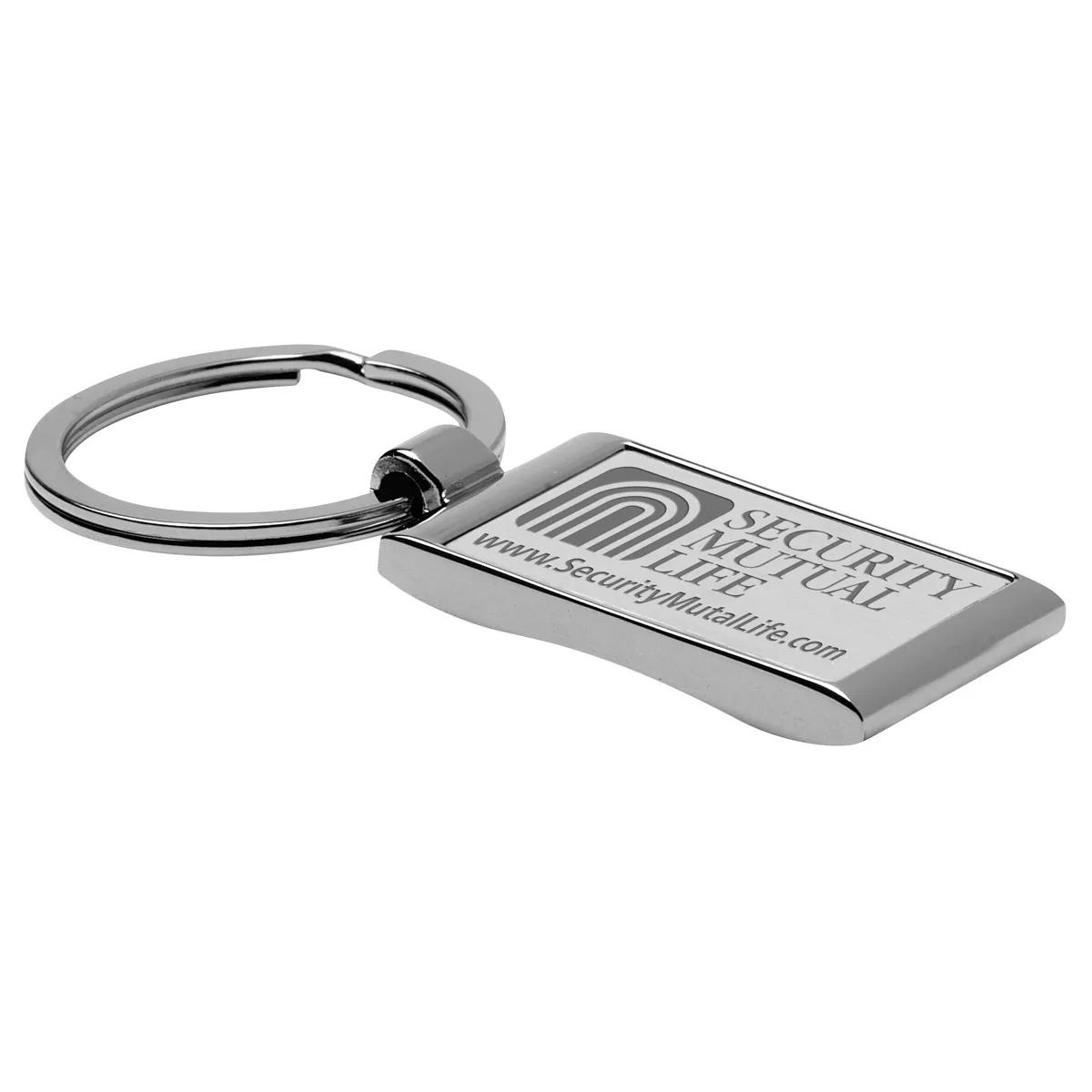 Metal Keychain Laser Engraved Zinc Alloy Matte - 3.25 x 0.9 in - product view 7