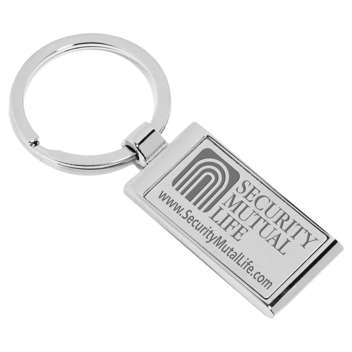 Metal Keychain Laser Engraved Zinc Alloy Matte - 3.25 x 0.9 in - product view 8
