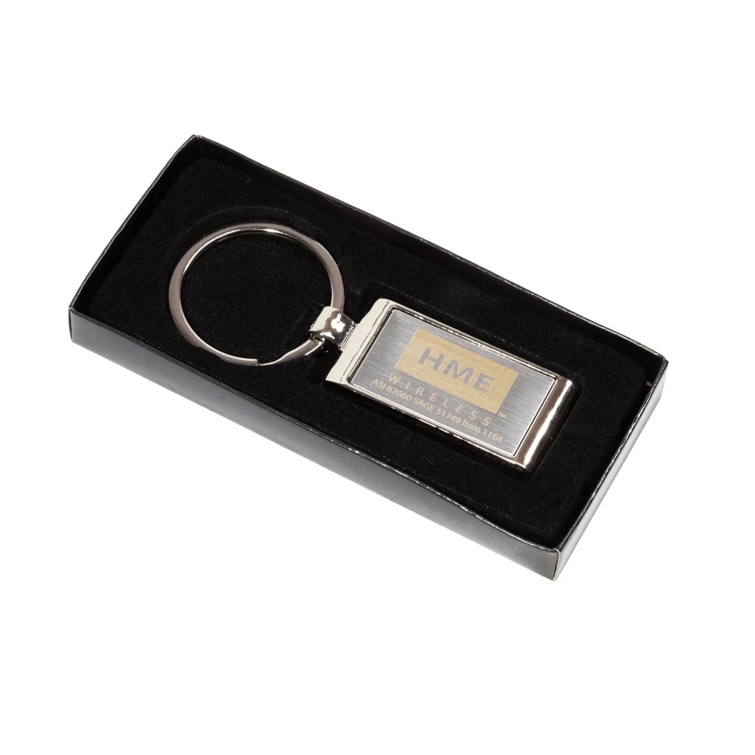 Metal Keychain Laser Engraved Zinc Alloy Matte - 3.25 x 0.9 in - product view 10