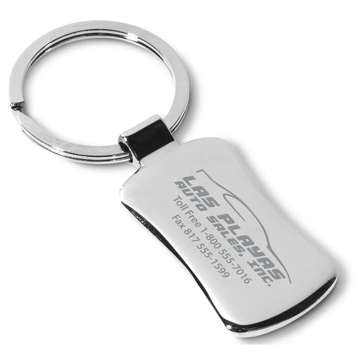 Metal Keychain Chrome Gunmetal Insert Zinc Alloy - 3.5 x 1 in - product view 5