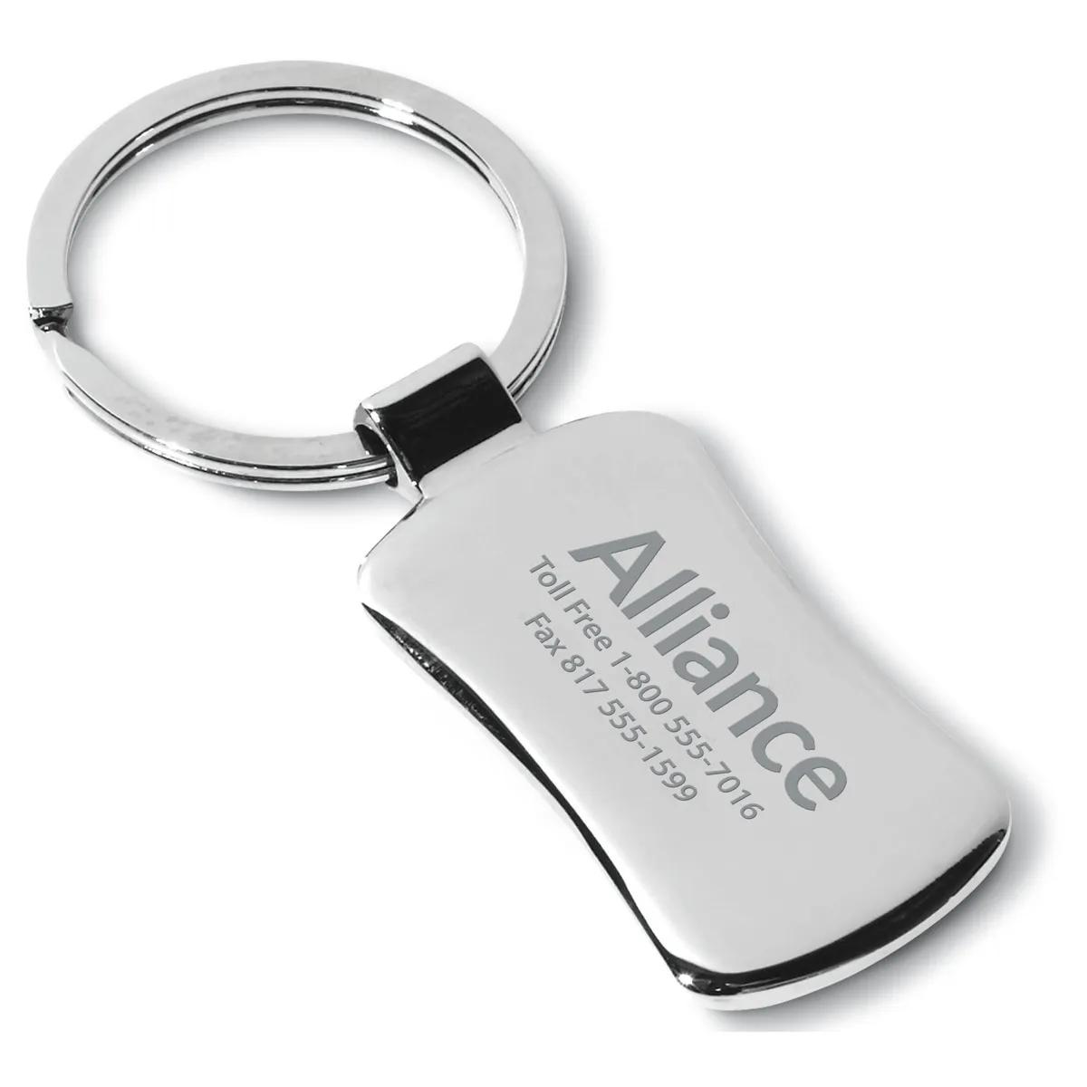 Metal Keychain Chrome Gunmetal Insert Zinc Alloy - 3.5 x 1 in - product view 6