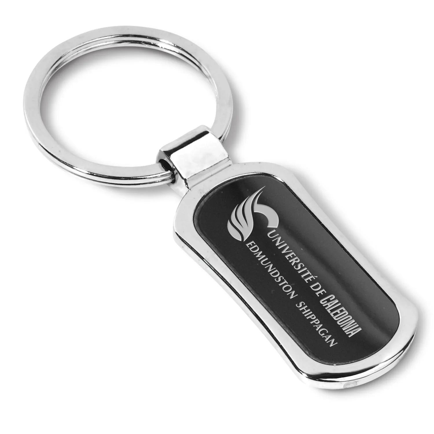 Metal Keychain Chrome Gunmetal Insert Zinc Alloy - 3.5 x 1 in - product view 8