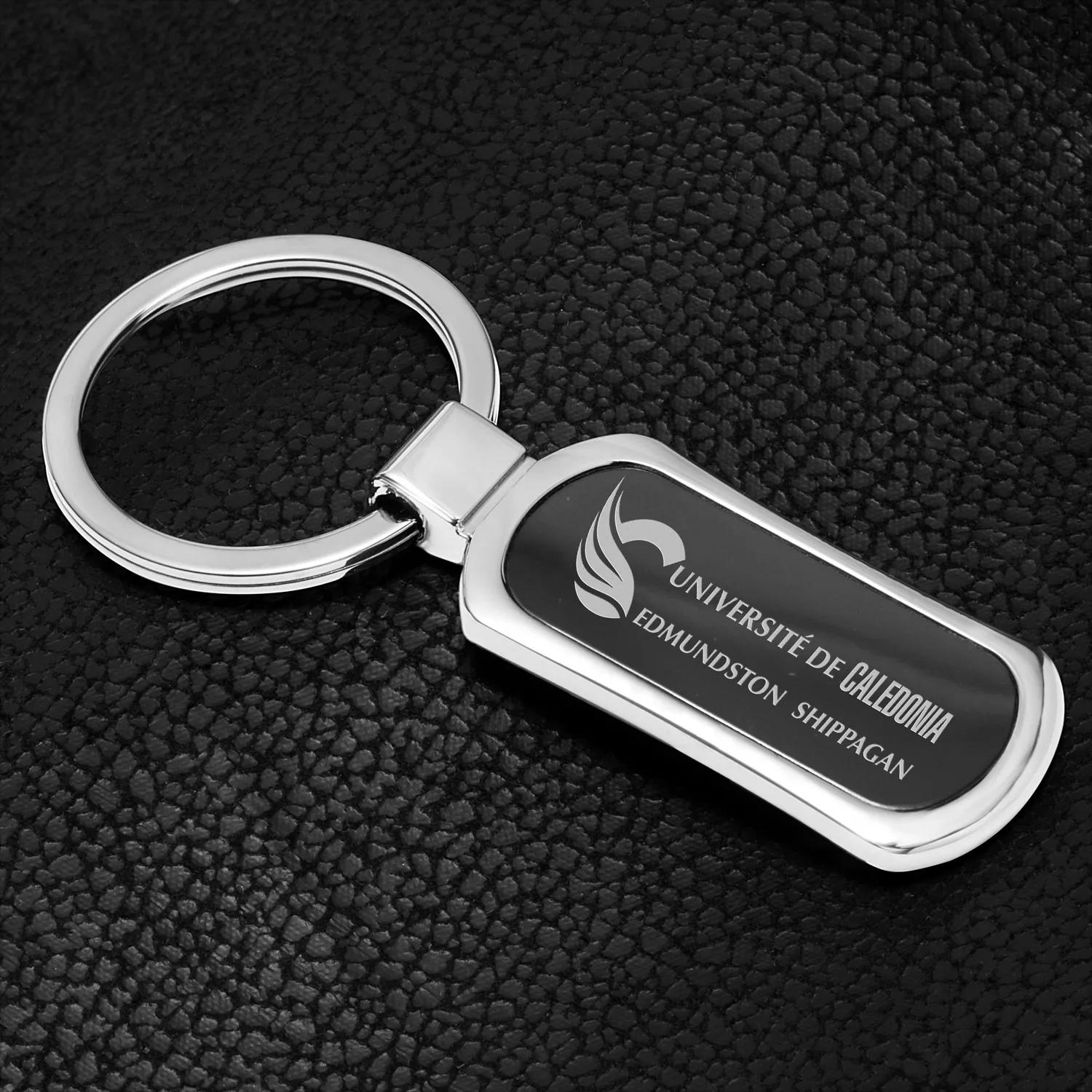 Metal Keychain Chrome Gunmetal Insert Zinc Alloy - 3.5 x 1 in - product view 10