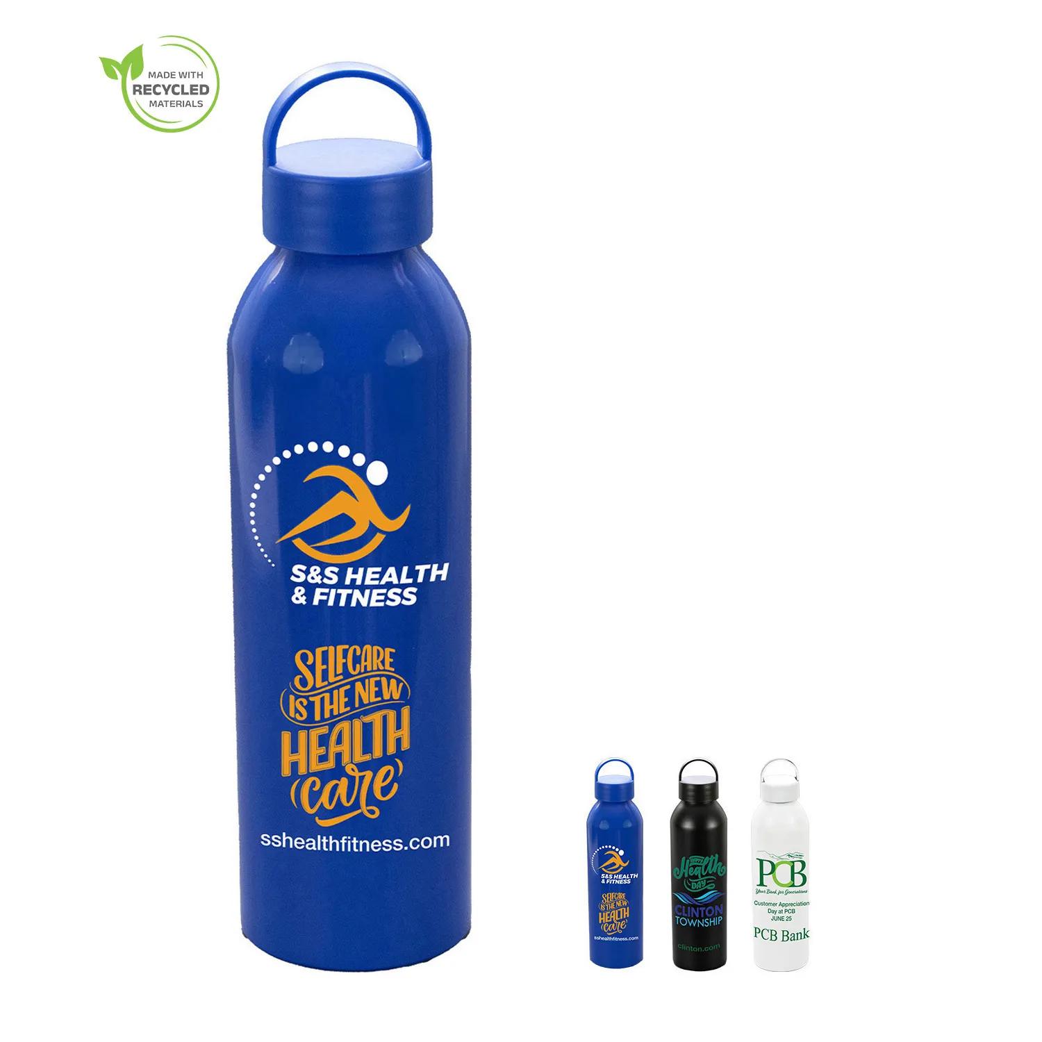 Aluminum Water Bottle Recycled Carry Lid - 22 oz (9 x 2.5 in)