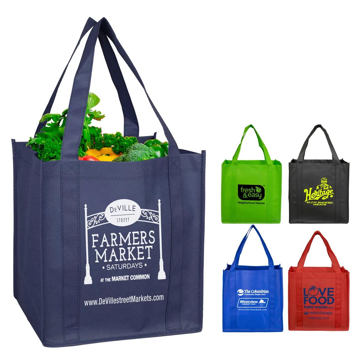 Grocery Shopping Tote Bag Non-Woven 8-Inch Gusset - 12.5 x 13 in