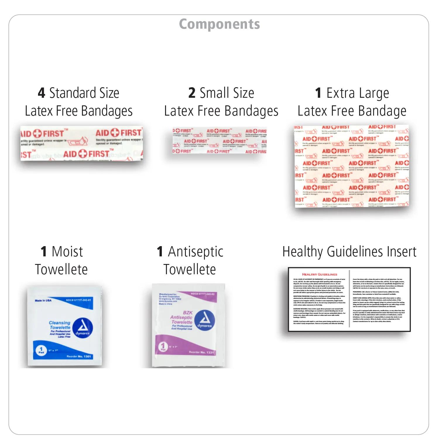 First Aid Kit Economy 10 Piece Vinyl Pouch - 4.5 x 2.9 in - product view 3