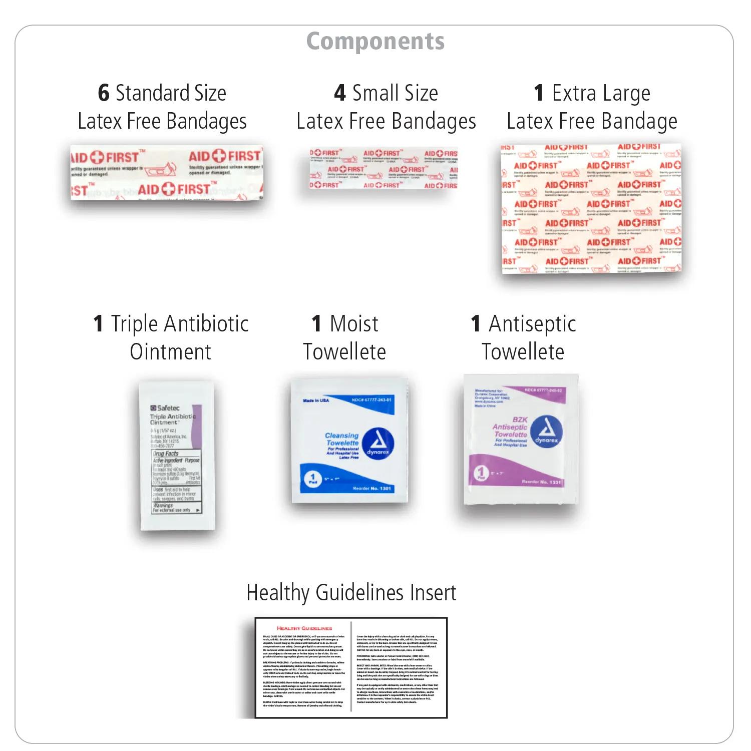 First Aid Kit Economy 15 Piece XL Vinyl Pouch - 4.5 x 2.9 in - product view 2