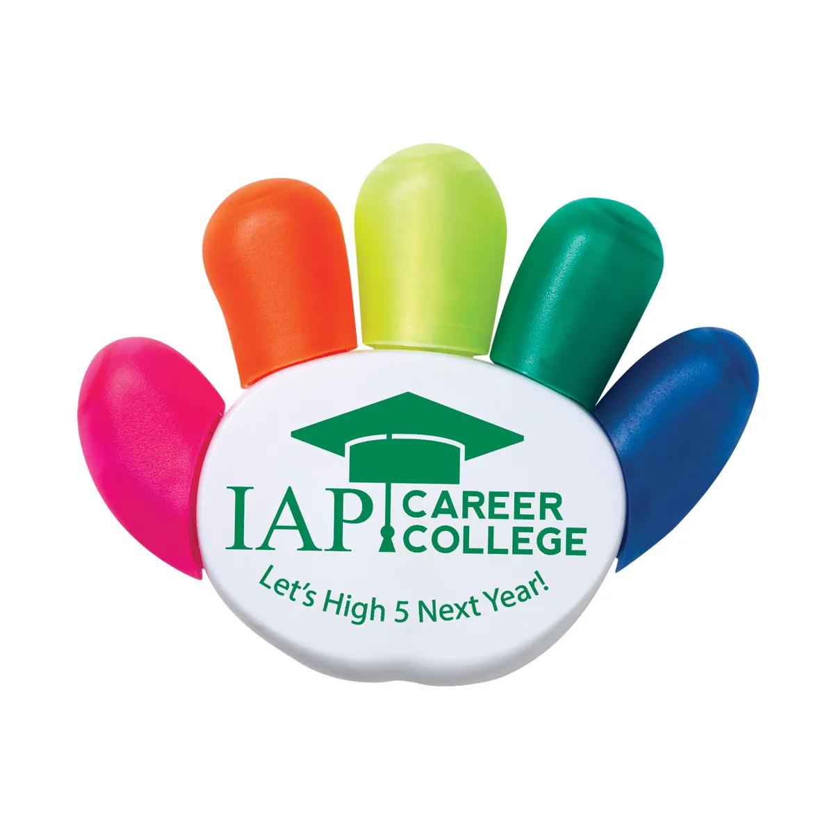 Hand Shaped Highlighter 5 Color Spot Color Print - 3.75 x 3 in - product view 2