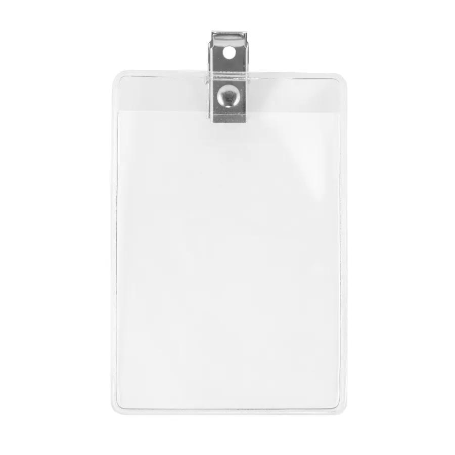 Clear Badge Holder Vinyl Bulldog Clip Attachment - 2.5 x 3.75 in - product view 2