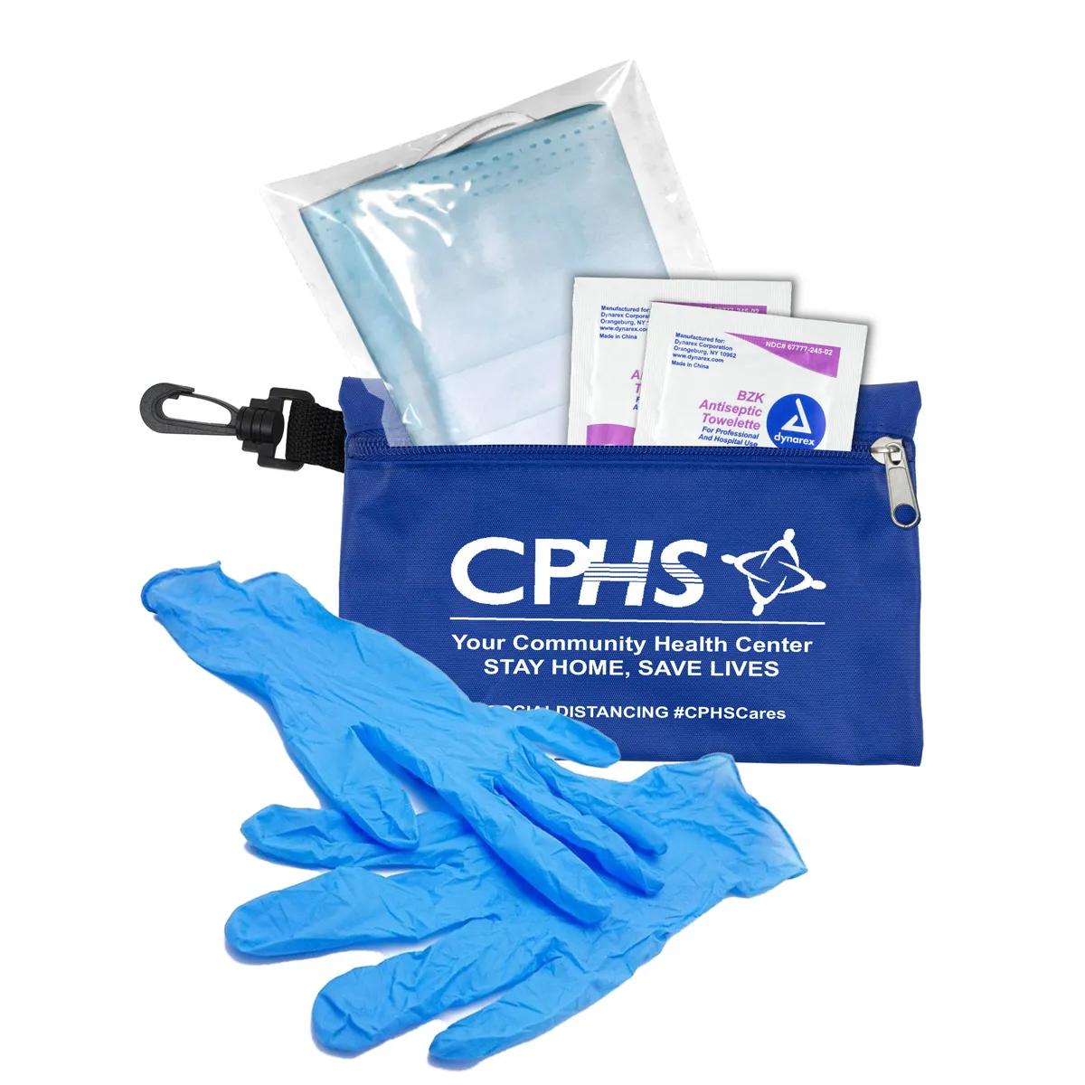 Protective Face Mask Gloves First Aid Kit Zipper - 7.5 x 5 in - product view 7